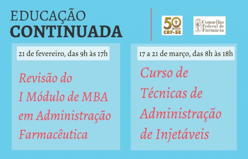 CRF/SE e CFF promovem cursos de educação continuada 